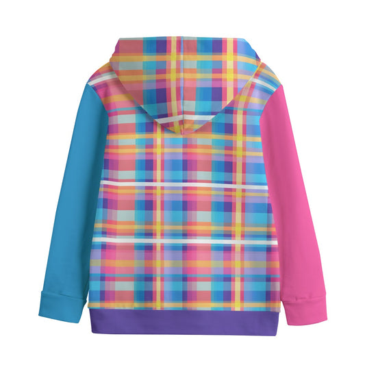 Fun Bold Plaid | Classic Kids’ Cotton Hooded Sweatshirt - Soft, Warm & Built for Play