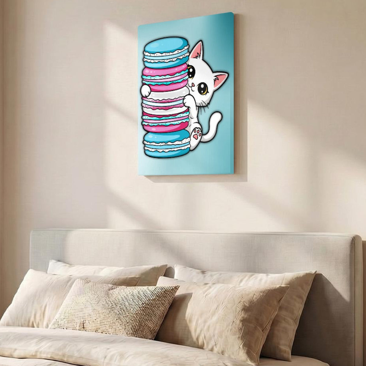 Peeking Kitten | Vertical Framed Canvas Wall Art - Ready-to-Hang