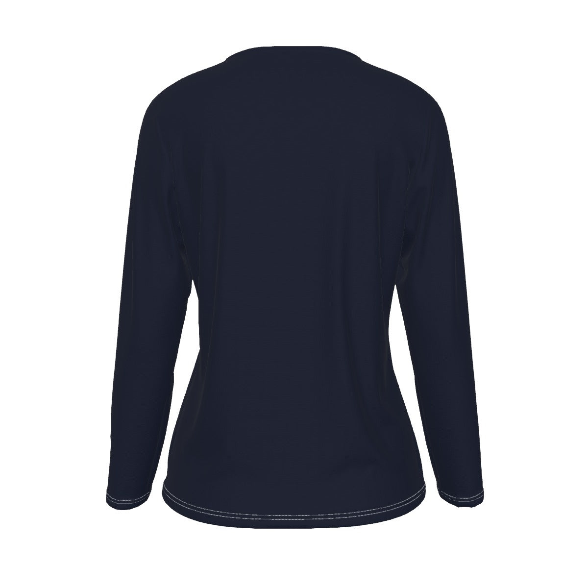 Navy blue long-sleeve shirt on a white background