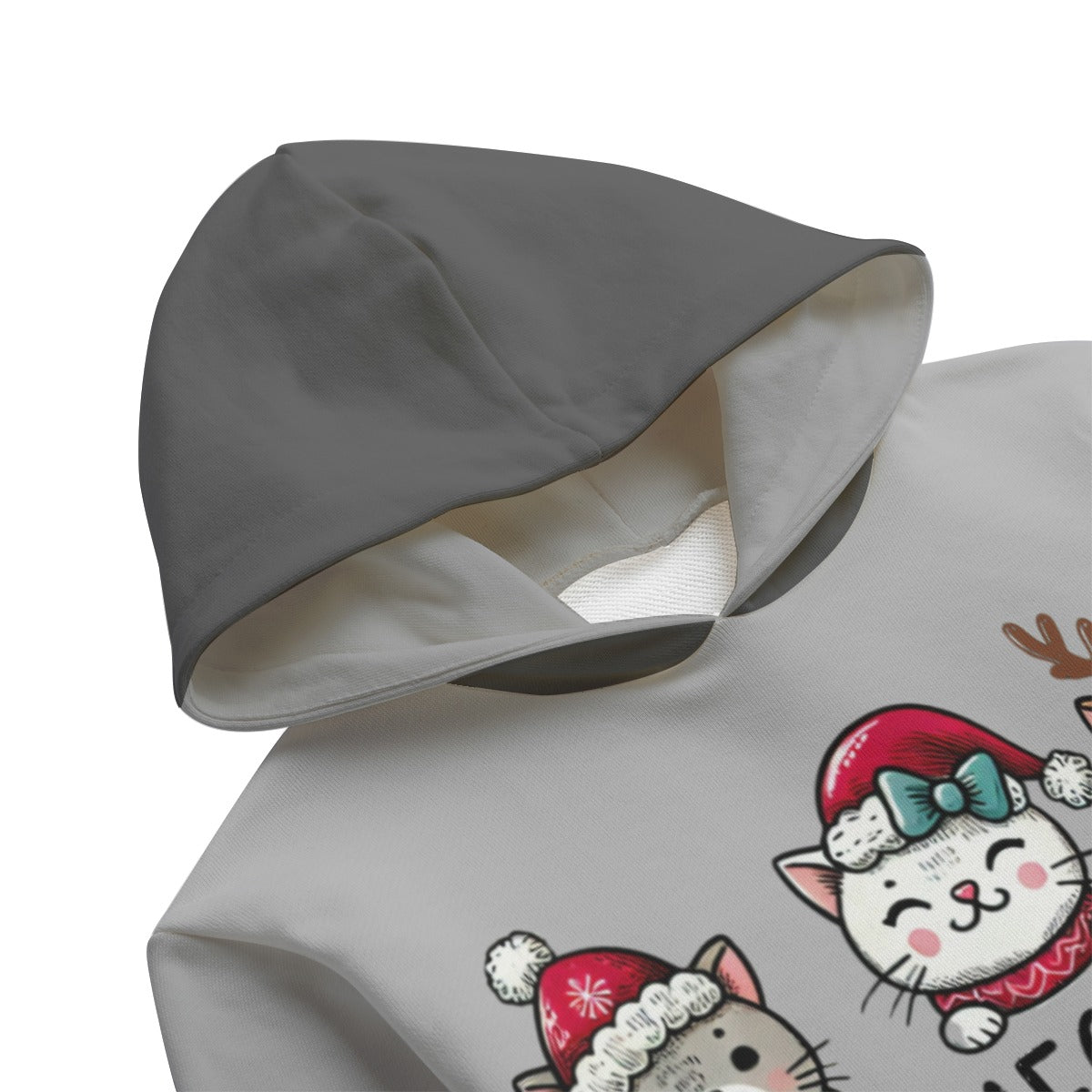 Meowy Christmas | Classic Kids’ Cotton Hooded Sweatshirt - Soft, Warm & Built for Play