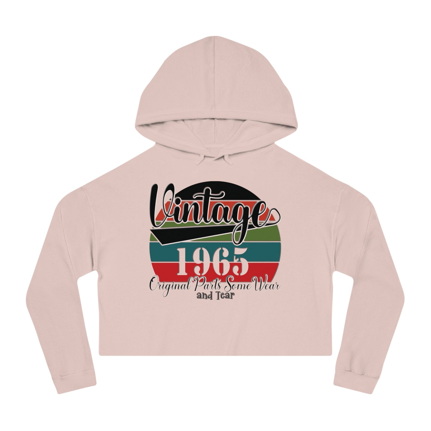 Vintage 1965 Original Parts with Some Wear & Tear - Women’s Cropped Hooded Sweatshirt