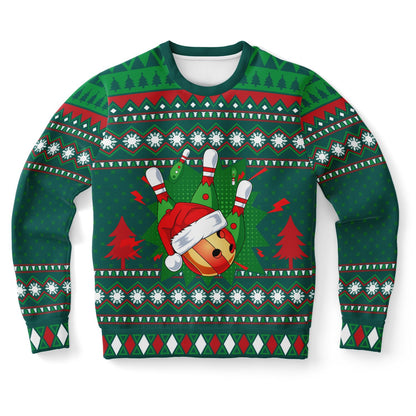 Bowling Christmas Ugly Sweater - Athletic Sweatshirt