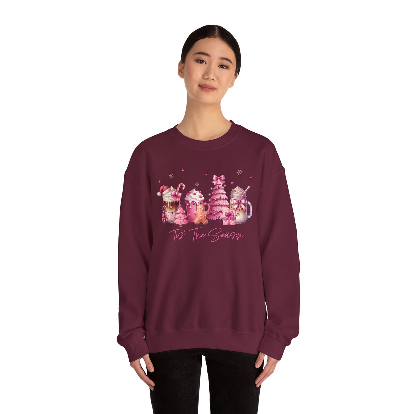 Tis The Season | Unisex Popular Heavy Blend™ Sweatshirt - Pink Christmas