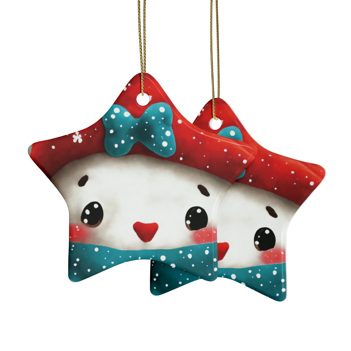 Woodland Creature | Ceramic Christmas Ornaments (1pcs, 5pcs, 10pcs, 20pcs) - Design 9