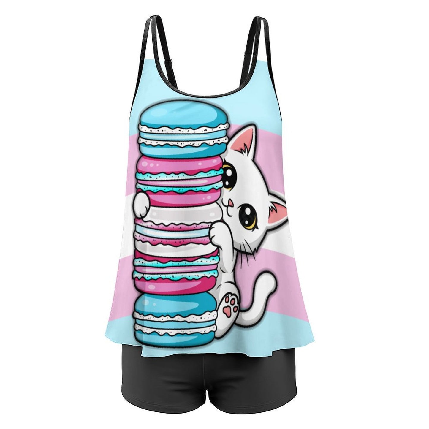 Peeking Kitten | 2-Pc Tankini Swimsuit