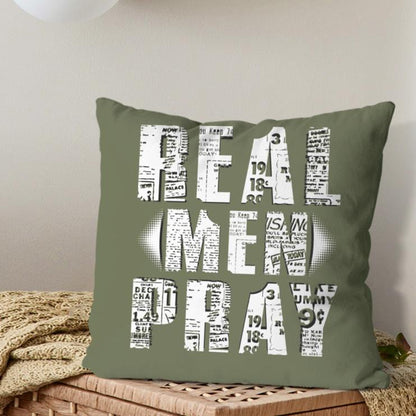 Cushion cover + pillow core (the same double-sided)｜Polyester - Real Men Pray - WHITE