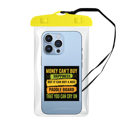 Money Can't Buy Happiness - Clear Waterproof Phone Pouch Case | PVC - PNG