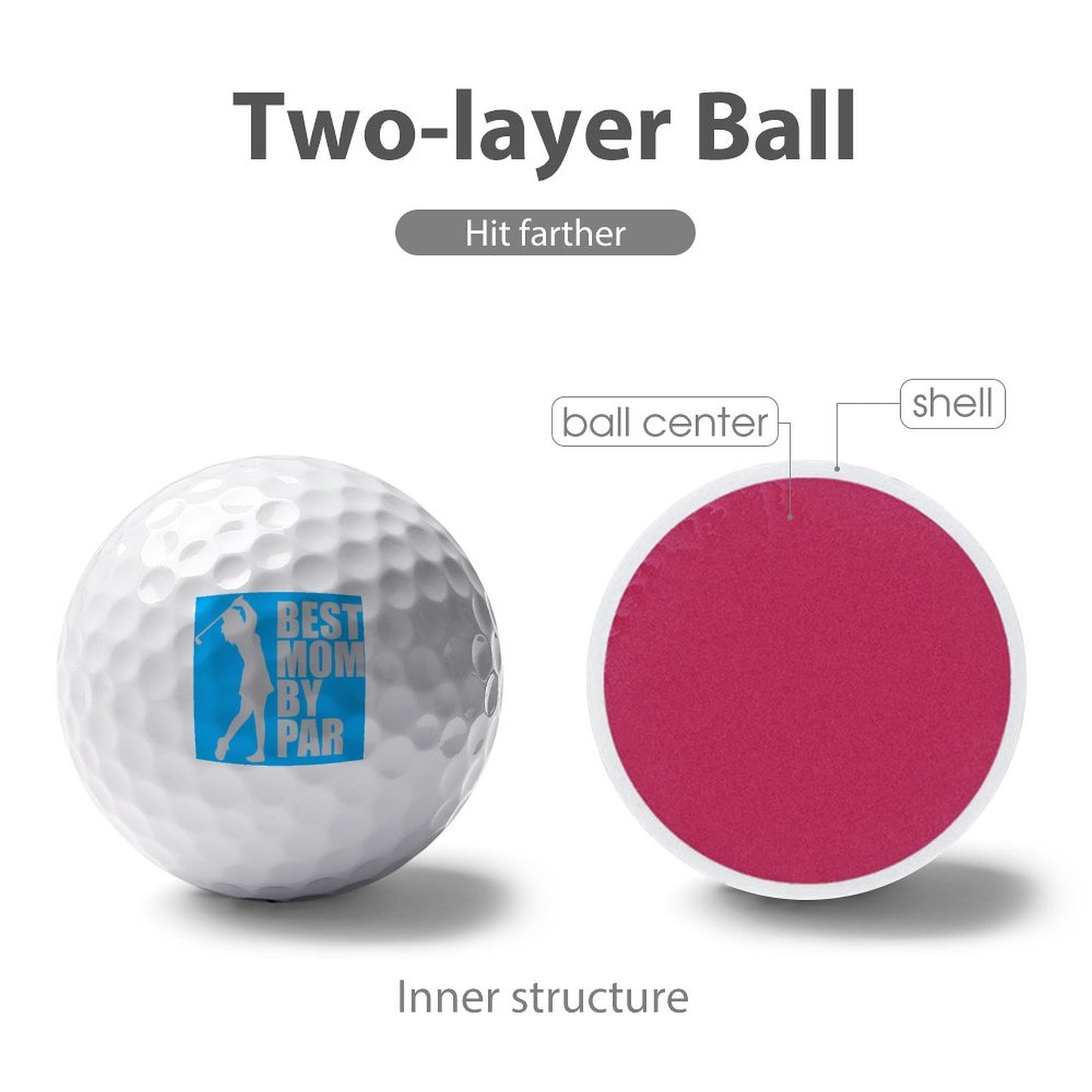 Best Mom by Par | Two-Layer Golf Ball – Fun Gift for Golf Moms