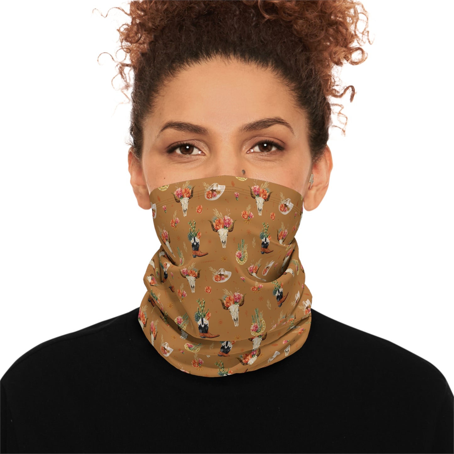 Western Bloom Neck Gaiter – Rustic Charm with Floral Flair