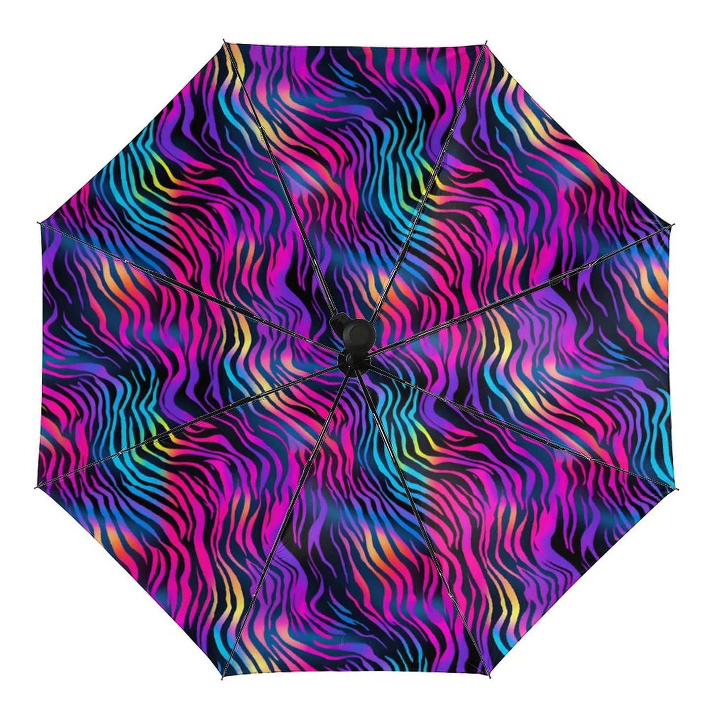 Neon Zebra | Automatic Umbrella with Print Inside - Black Outside