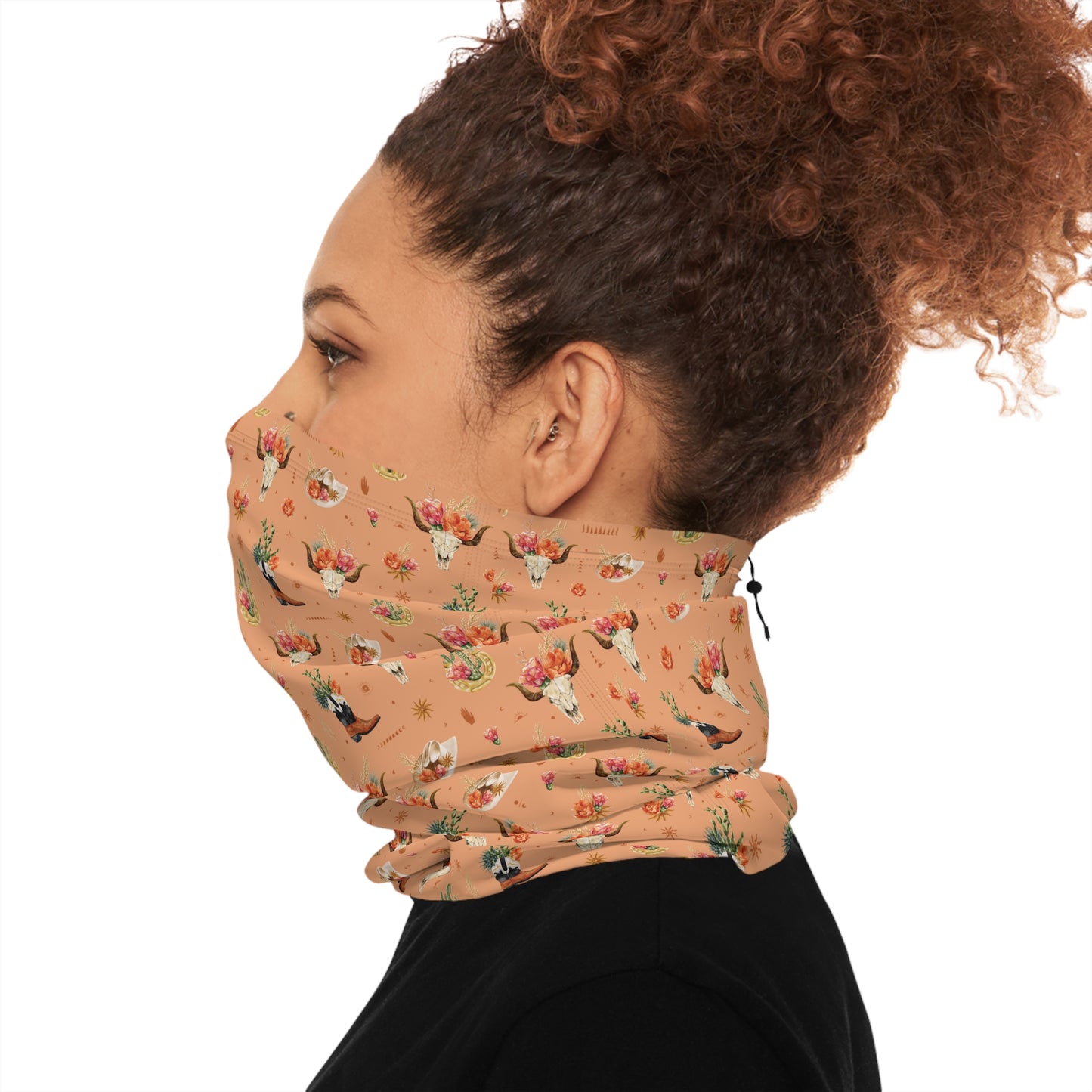 Western Bloom Neck Gaiter – Rustic Charm with Floral Flair