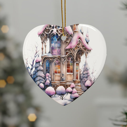 Idyllic Fantasy Christmas Scene | Ceramic Ornaments (1pcs, 5pcs, 10pcs, 20pcs) - 22