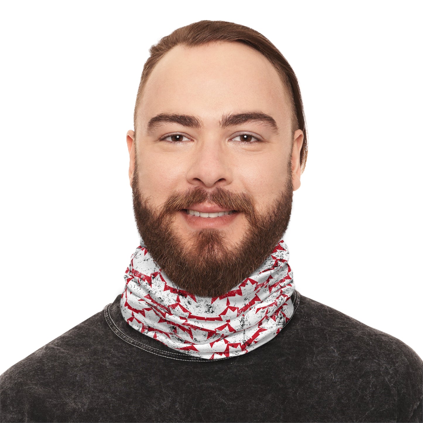 Grunge Maple Leaf Neck Gaiter – Canadian Style for Every Season