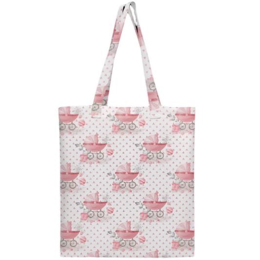Parent's Helper - Pink Baby Buggy| Large Lined Eco Tote Bag with Inside Pocket – Built for Real Life