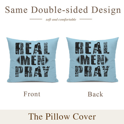 Cushion cover + pillow core (the same double-sided)｜Polyester - Real Men Pray - WHITE