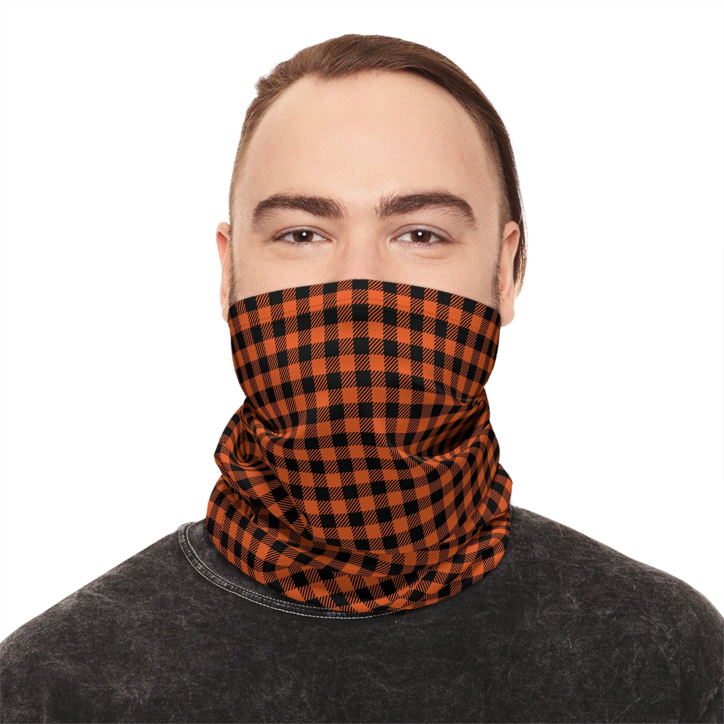 Arctic Vortex-Ready Neck Gaiter – Adjustable Fleece-Blend Winter Warmth in Buffalo Plaid