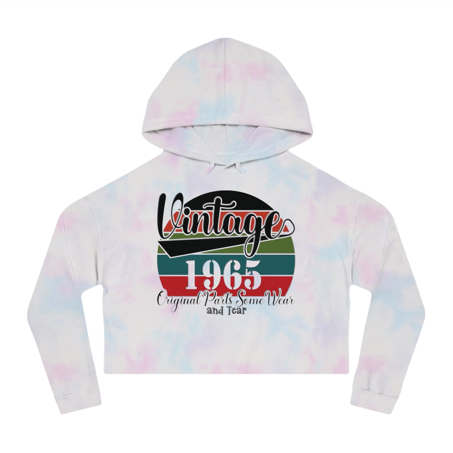 Vintage 1965 Original Parts with Some Wear & Tear - Women’s Cropped Hooded Sweatshirt