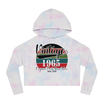 Vintage 1965 Original Parts with Some Wear & Tear - Women’s Cropped Hooded Sweatshirt