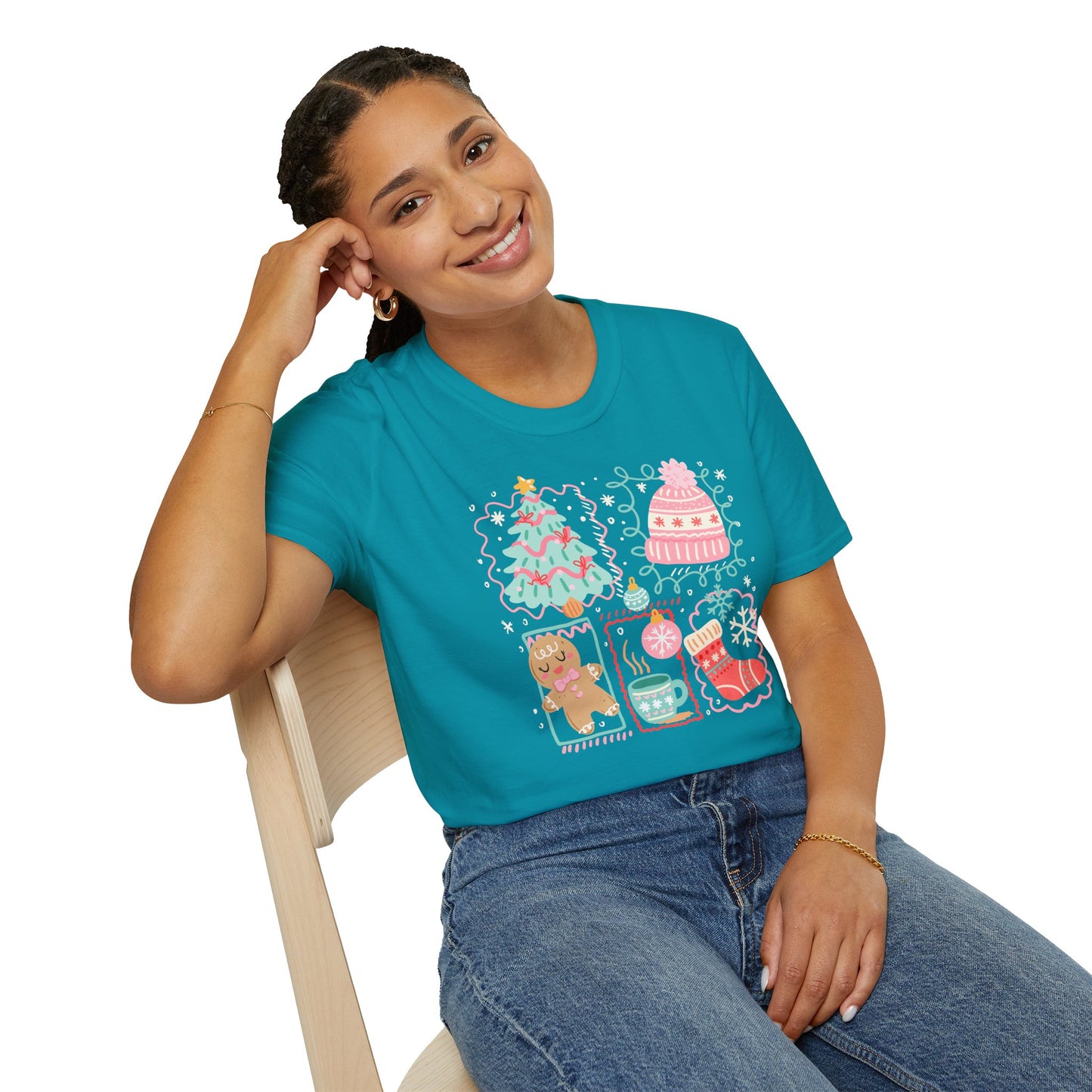 Christmas Retro Coquette | Unisex Soft-Style Cotton T-Shirt – Lightweight, Comfortable, Everyday Ready