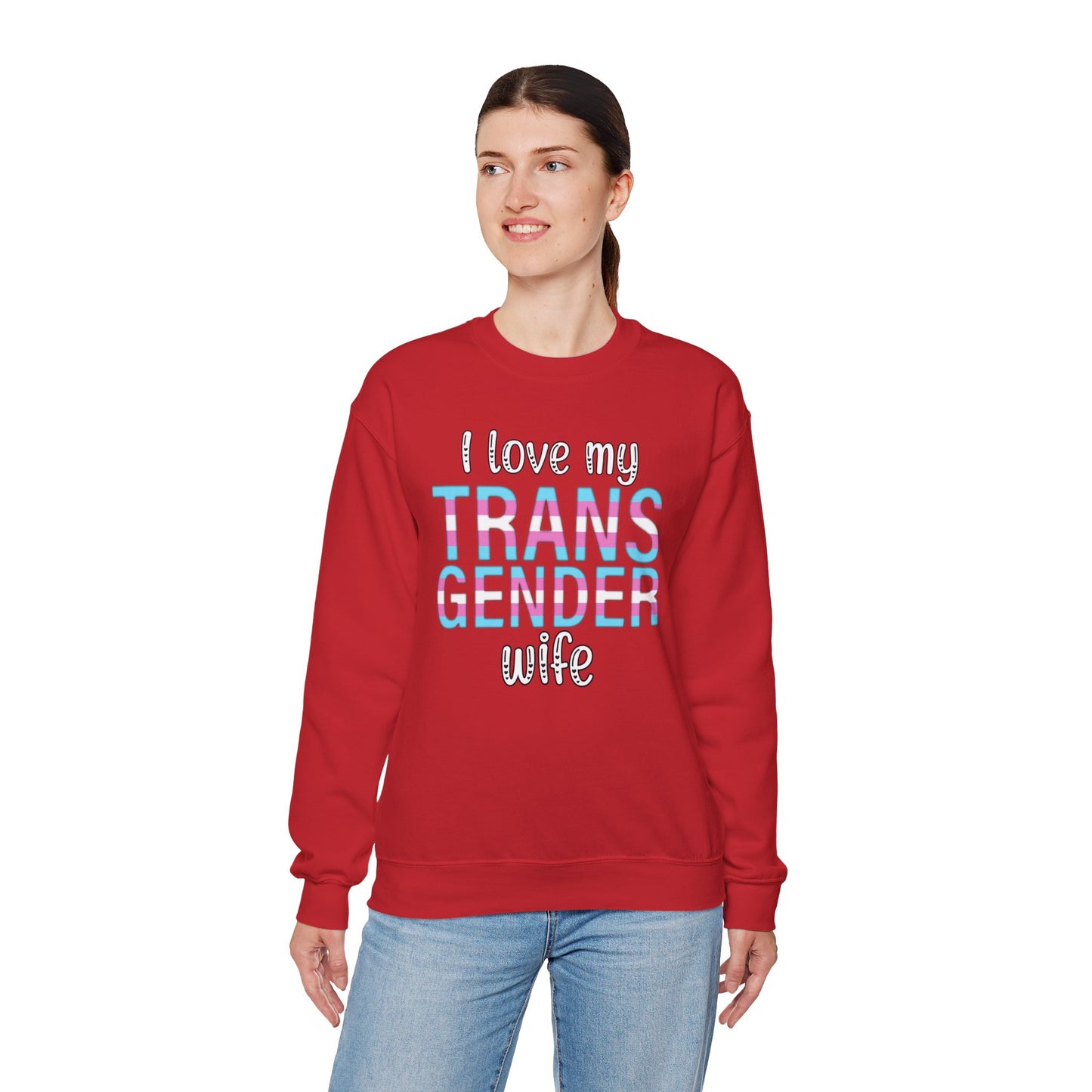 I Love My Transgender Wife | Unisex Heavy Blend™ Crewneck Sweatshirt