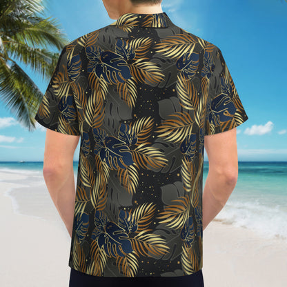 Blue & Gold Tropical Hawaiian Shirt