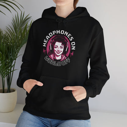 Headphones On - World Off - Unisex Heavy Blend™ Hoodie -  ADHD Sensitivities Awareness Focus