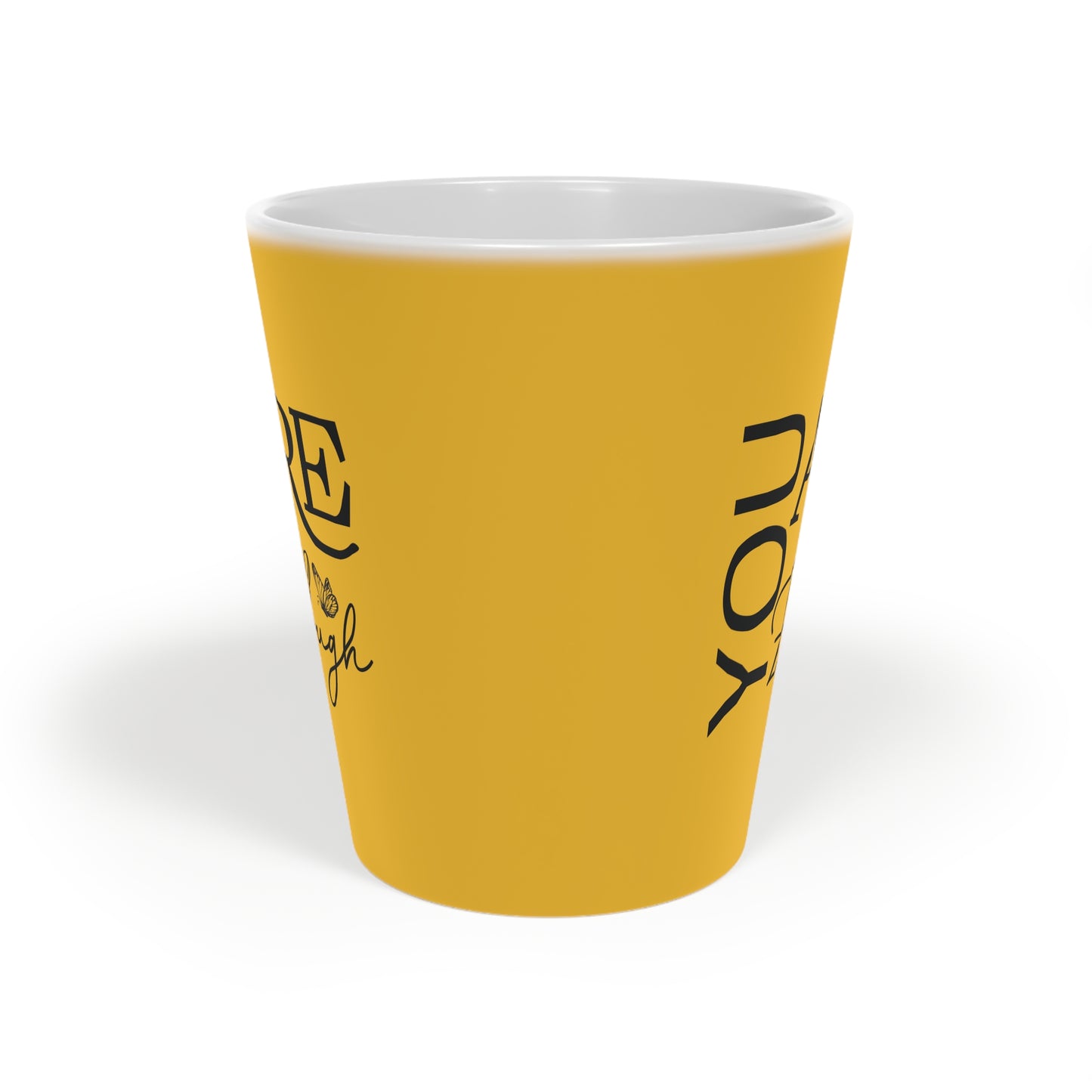 You Are Enough - Ceramic Latte Mug, 12oz - Yellow