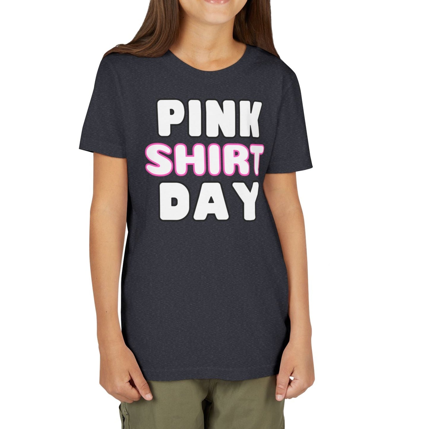 Pink Shirt Day - Youth Lightweight Short Sleeve Tee – Soft, Stylish, and Durable