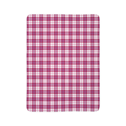 Pink Alberta Dress Tartan - Fleece Sherpa Blanket in 2 Sizes