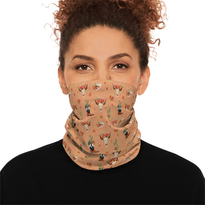 Western Bloom Neck Gaiter – Rustic Charm with Floral Flair