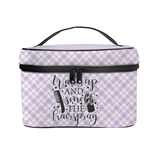 Wake Up & Smell The Hairspray - Lilac Buffalo Print Cosmetics Bag