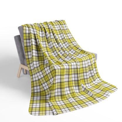 Yellow Alberta Dress Tartan - Fleece Sherpa Blanket in 2 Sizes