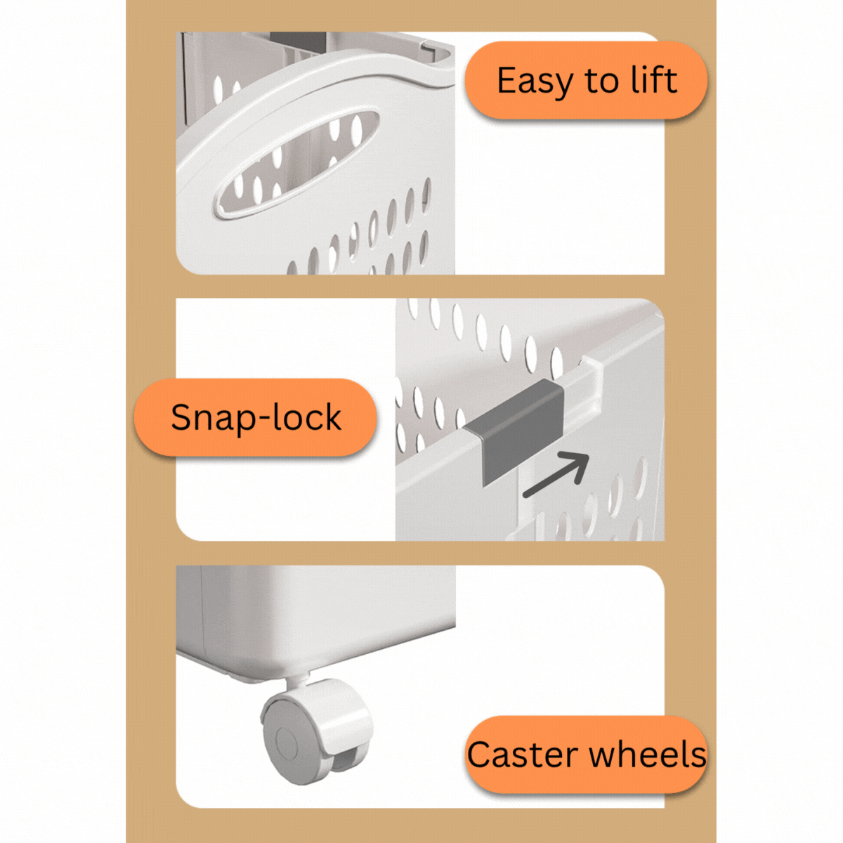 Collapsible Laundry Basket | Storage Bin with Wheels – Folds Flat, Rolls Smooth, Saves Space