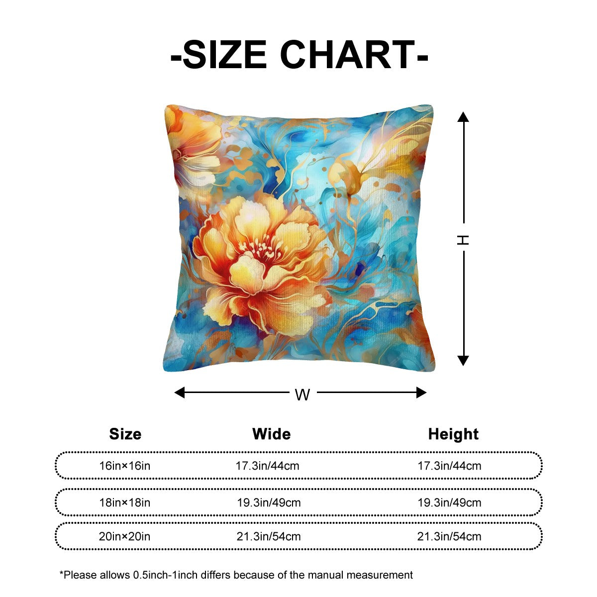 Alcohol Ink Golden Floral - Corduroy Throw Pillow Cover