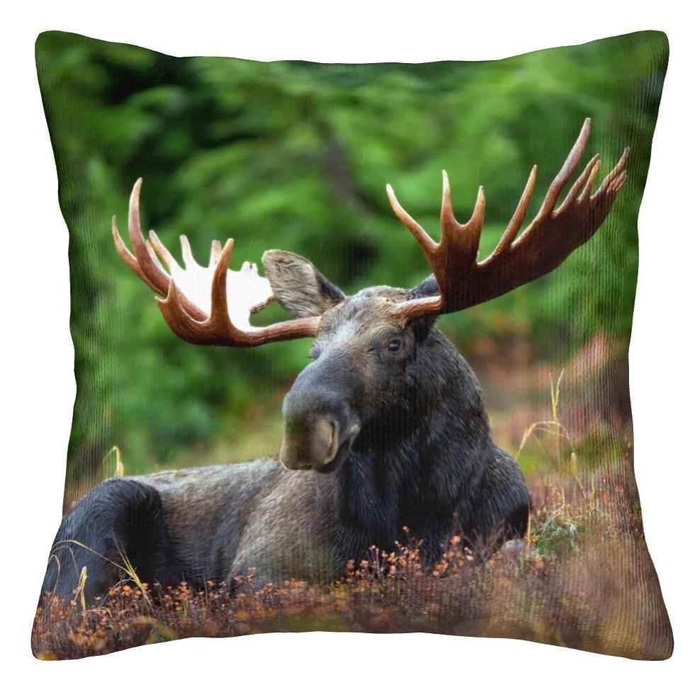 Majestic Moose - Corduroy Throw Pillow Covers with Core (Double-Sided Design)