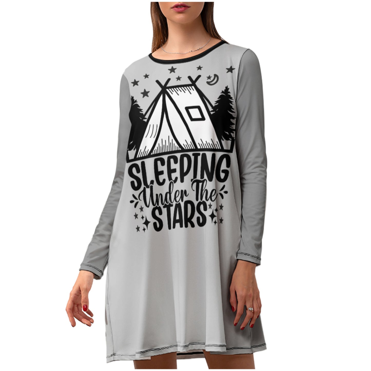 Women's Long Sleeve Nightshirt - Many Designs to Choose From