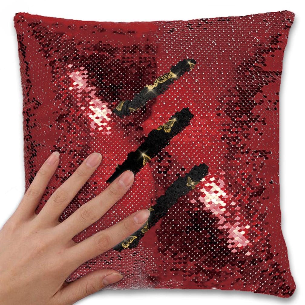 Black & Gold Glam - Sequin Pillowcase - Soft Polyester