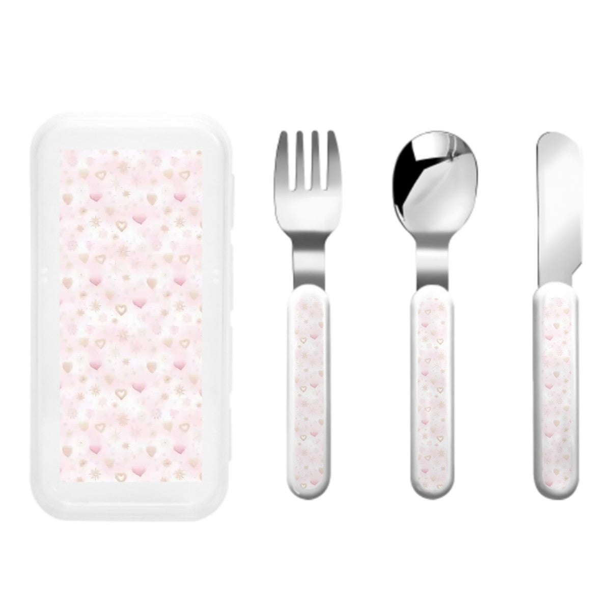 Hearts Edition - Children's Stainless Steel Cutlery Set – Safe, Durable, and Adorable