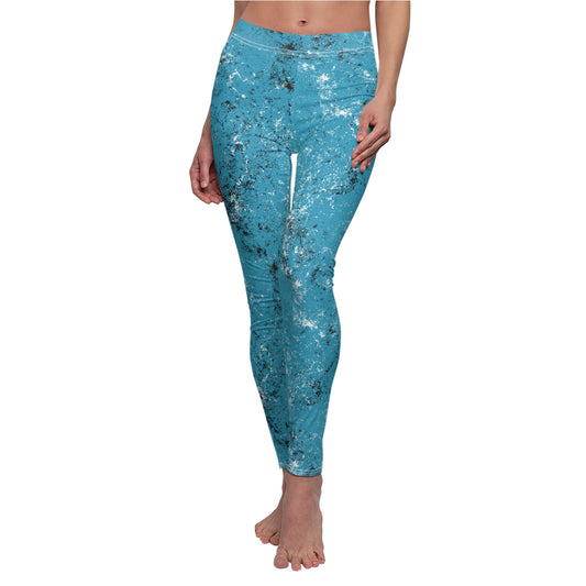 Grunge Collection - CYAN - Women's Cut & Sew Casual Leggings