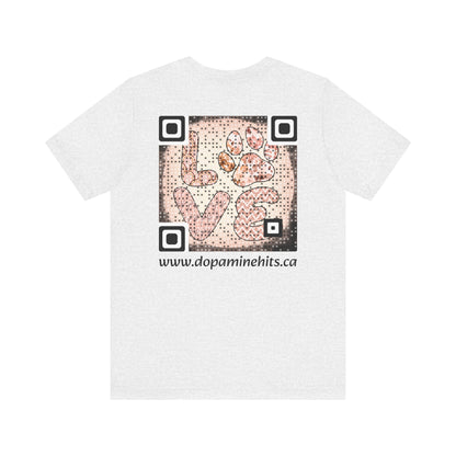 Dopamine Hits - Unisex Jersey Short Sleeve Tee with QR Code on Back