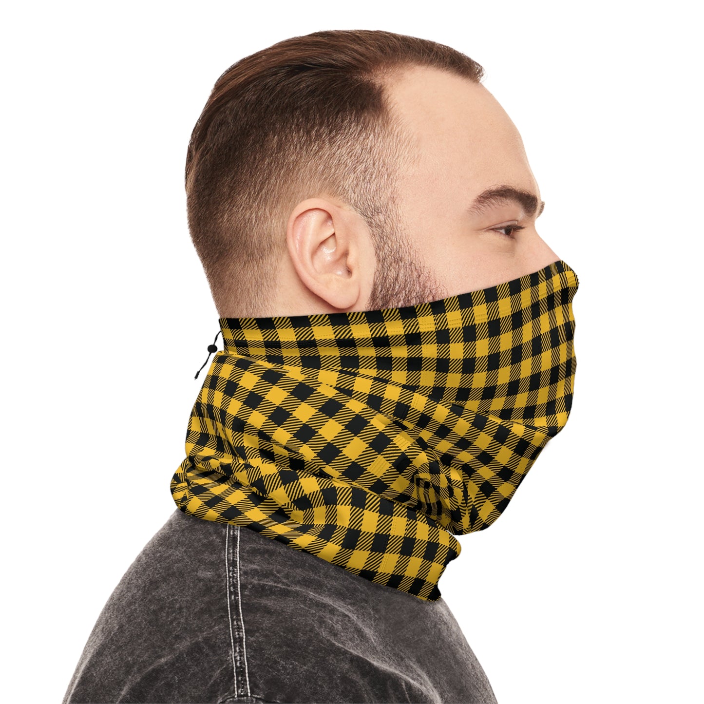 Arctic Vortex-Ready Neck Gaiter – Adjustable Fleece-Blend Winter Warmth in Buffalo Plaid