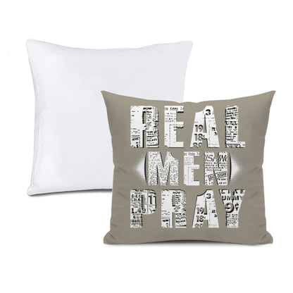 Cushion cover + pillow core (the same double-sided)｜Polyester - Real Men Pray - WHITE