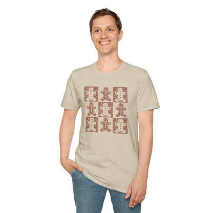 Glittery Gingerbread Men - Popular Softstyle Unisex Christmas T-Shirt