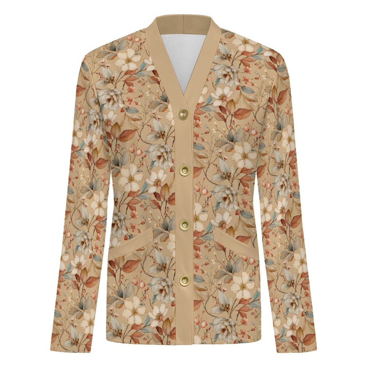 Camel 170gsm Women's Lightweight Cardigan(All-Over Printing)