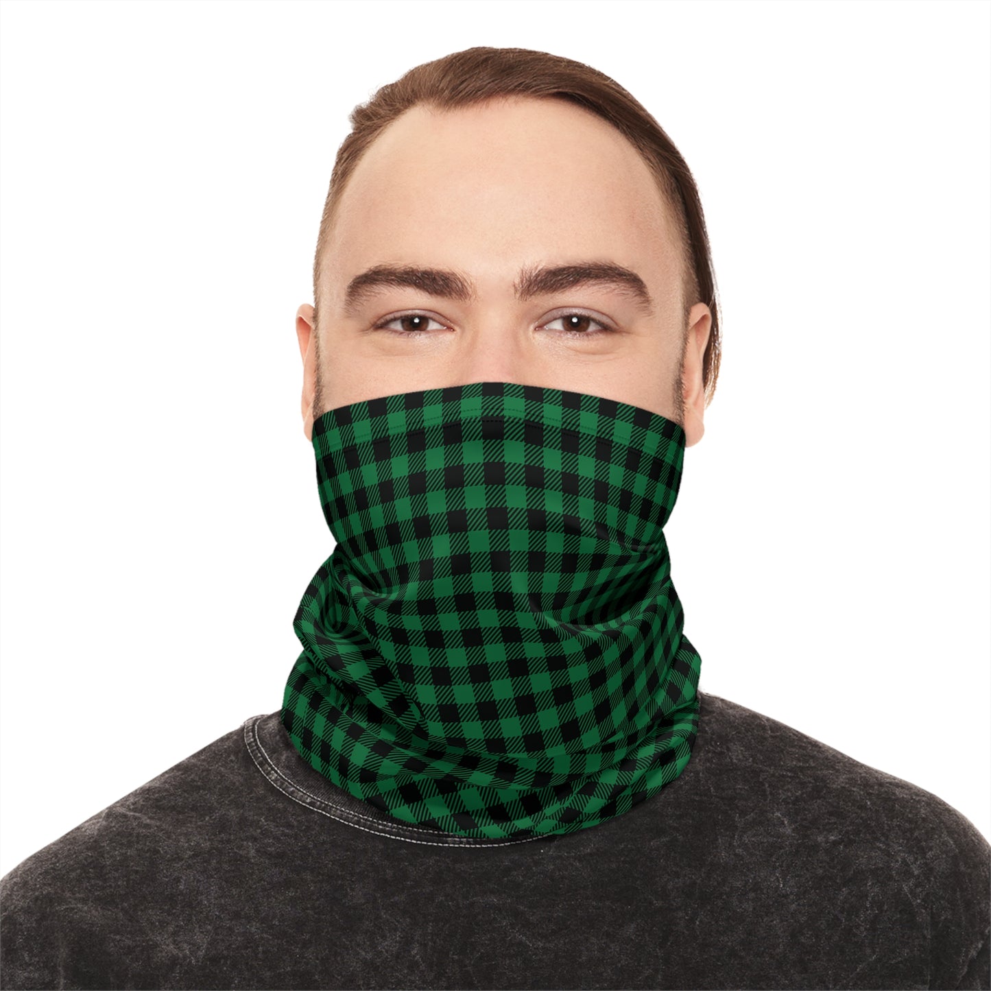 Arctic Vortex-Ready Neck Gaiter – Adjustable Fleece-Blend Winter Warmth in Buffalo Plaid