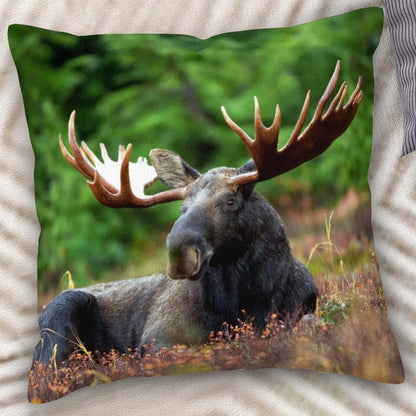 Majestic Moose - Corduroy Throw Pillow Covers with Core (Double-Sided Design)