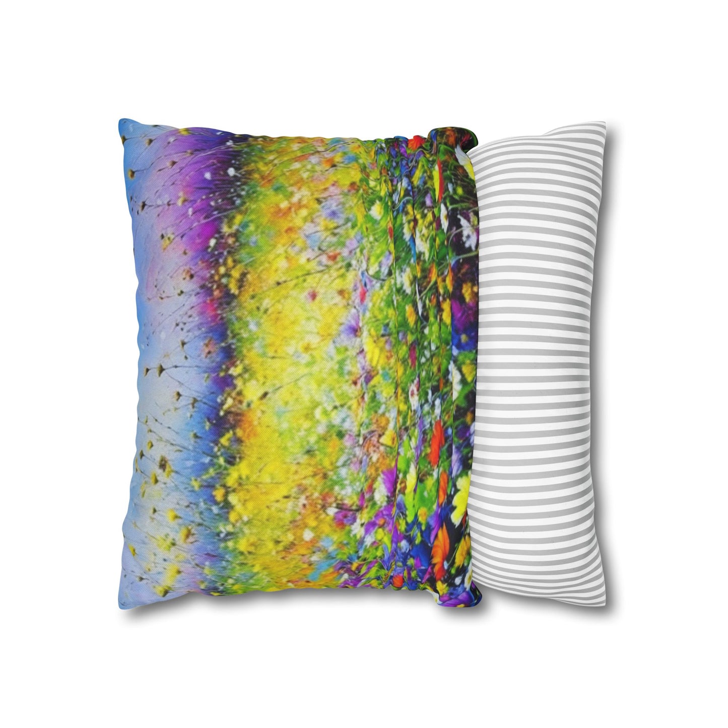Wildflower Meadow - Spun Polyester Square Pillowcase Cushion Cover