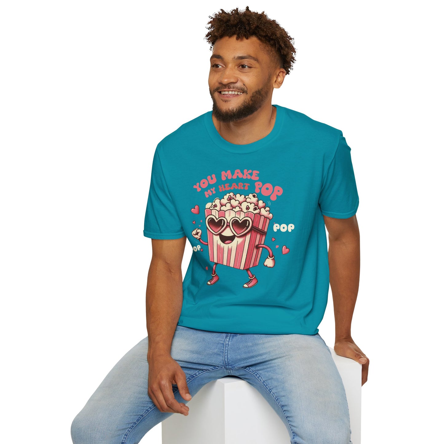 You Make My Heart Pop - Unisex Soft Cotton Retro T-Shirt - Plus Sizes Avail.