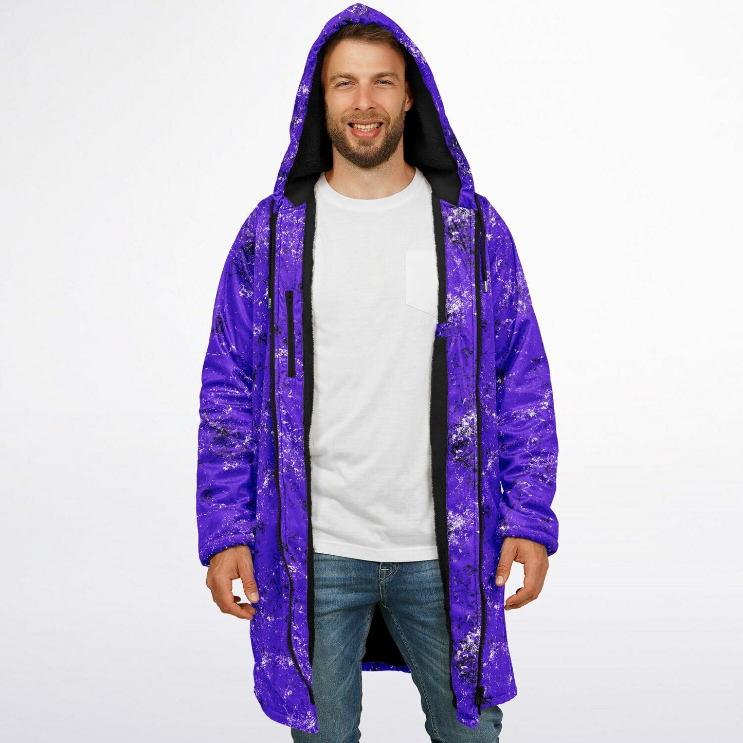 Grunge Zipper Cloak/Cape – Stylish, Warm, and Functional Purple copy