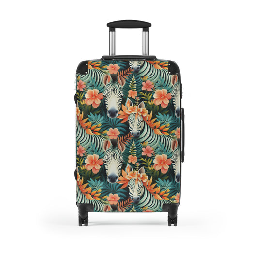 Floral Zebras Suitcases Available in 3 Sizes (Small, Medium, & Large)